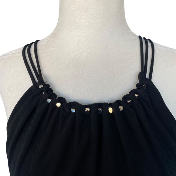 White House Black Market Black Studded Tank Blouse Small - Picture 2 of 14